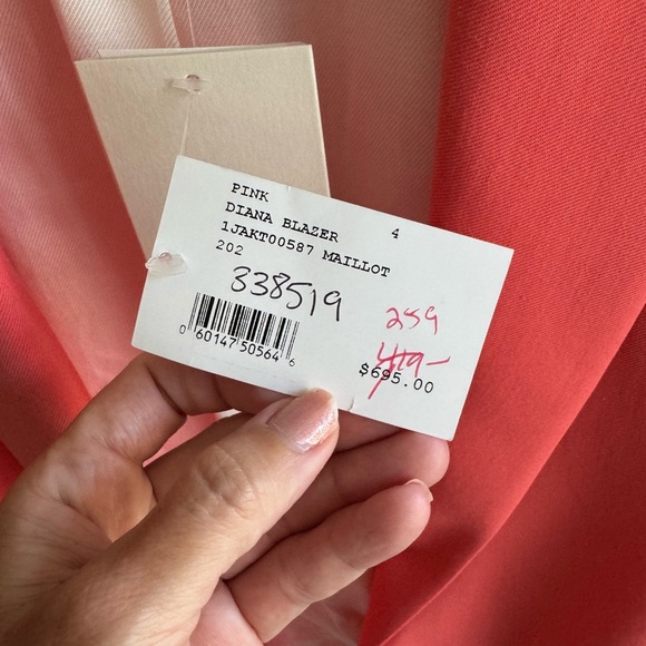$695 New A.L.C. Dakota Pink Coral Peach Oversized Blazer Jacket Size 4 NWT - Picture 12 of 15